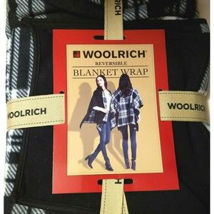 Woolrich Black & White Reversible Blanket Wrap NWT